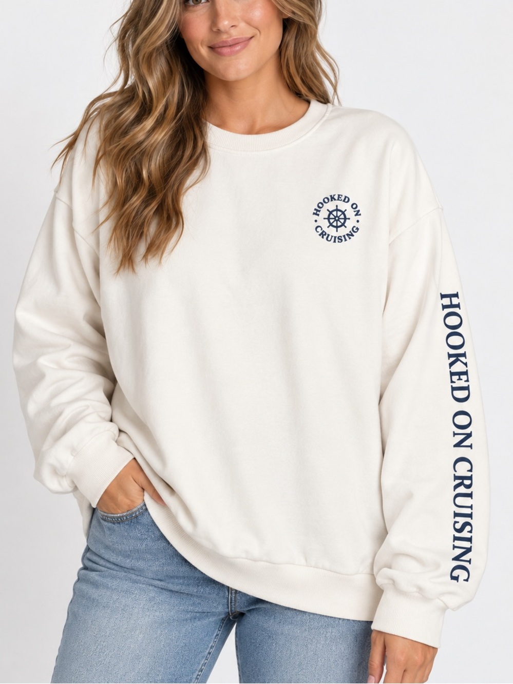 Norwegian Cruise Line Hooked on Cruising Crewneck Sweatshirt XXL
